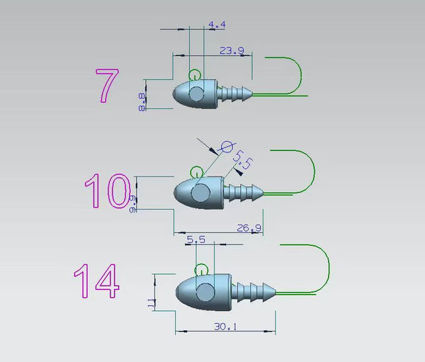 Bullet Eye Jig Head Blue/Silver