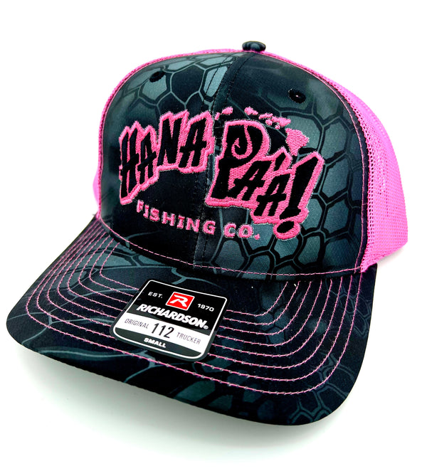 Hana Pa'a! Trucker Cap Camo/Neon Pink