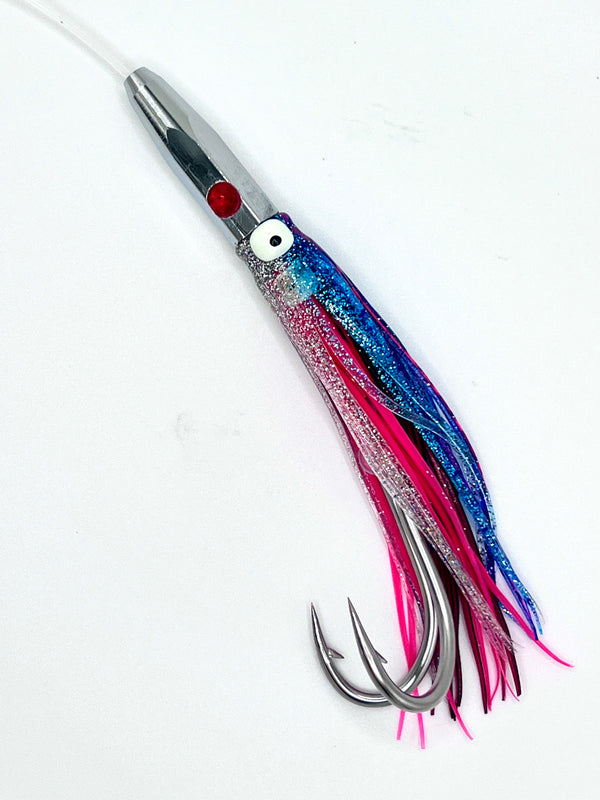 HP Chrome Pointed Hex Lure with Ruby Eyes