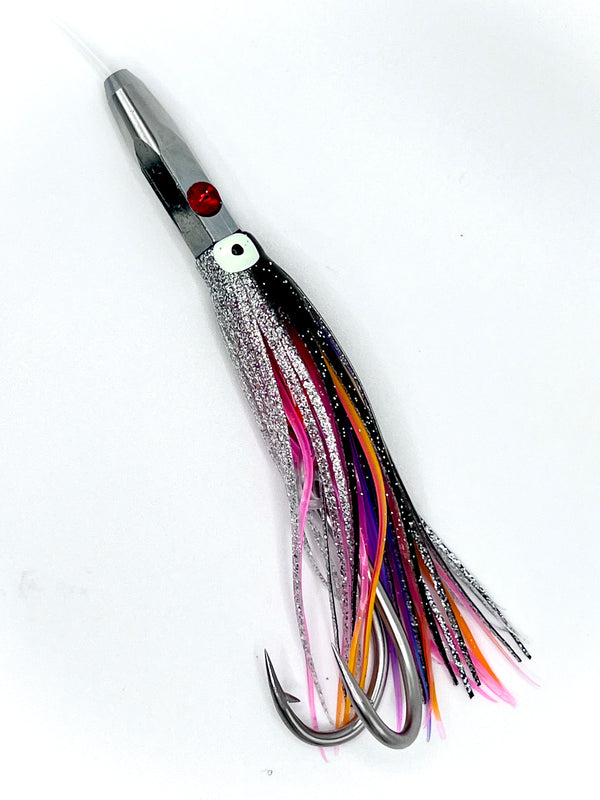 HP Chrome Pointed Hex Lure with Ruby Eyes