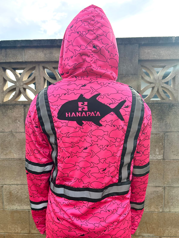 Hana Pa'a Reflective Tape Long Sleeve/Hooded LS - Pink